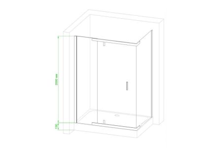 Душевой угол Royal Bath  RB  HPV-C-BL 140х80х213 (матовое), артикул RB8140HPV-C-BL