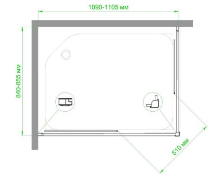 Душевой уголок Royal Bath RB HPD-C 110х85х200 (матовое), артикул RB85110HPD-C