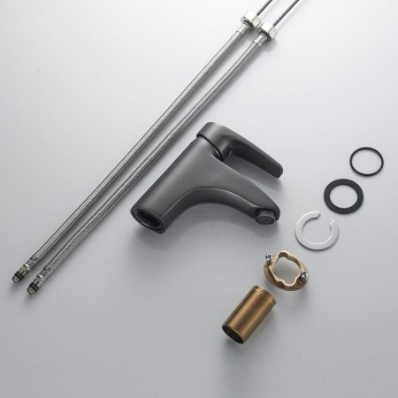 Смеситель для раковины Shevanik S5001T, оружейная сталь, артикул S5001T