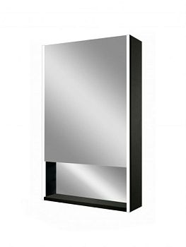 Зеркало-шкаф с подсветкой и полкой ART&MAX Foggia AM-Fog-500-800-1D-L-DS-F-Nero