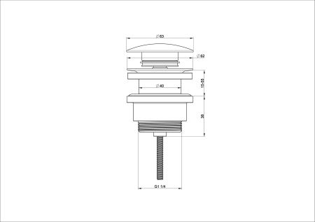 Донный клапан для раковины 1 1/4 WONZON & WOGHAND, Брашированное золото (WW-88SS07-BG)