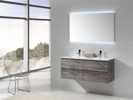 Комплект мебели IBX YASMIN, двойная раковина, 1200 мм,цвет белый глянцевый лак, артикул YAS1204C/BLANCOG