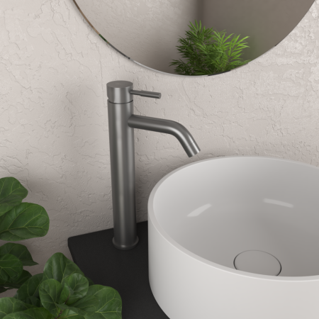 Смеситель для умывальника высокий RUSH Melos (SUS1101-12Grey), артикул SUS1101-12Grey