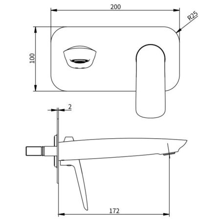 Встраиваемый смеситель для раковины Savol SK-H7207, хром, артикул SK-H7207