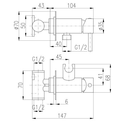 Гигиенический душ со смесителем Rav Slezak Seina SE843/1F, хром, артикул SE843/1F