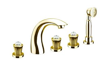 Смеситель на борт ванны Fiore VENERE SKY (SWAROVSKI®) 13OO0608, золото