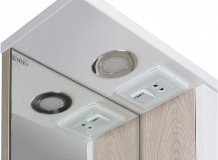 Зеркало со шкафом Iddis Sena 50 с подсветкой Белый Светлое дерево, артикул SEN5000i99