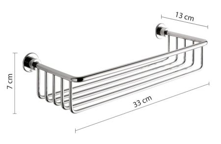 Gedy, решётка прямоугольная 1-уровневая (33х13хh7), цвет хром, артикул 5618(13)