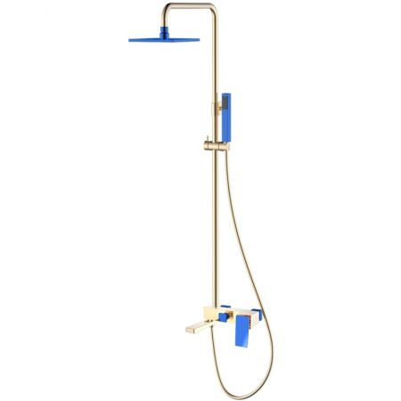 Душевая система Boheme Q 148-GUV.2 Золото Синяя, артикул 148-GUV.2