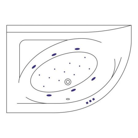 Ванна EXCELLENT Aquarella 170x110 (левая) "RELAX" (золото), артикул WAEX.ARL17.RELAX.GL