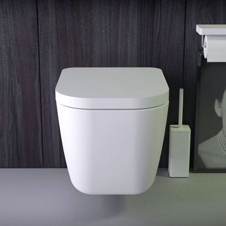 KNIEF Pride унитаз подвесной безободковый 52х39х33см с сидением soft close цвет белый матовый, артикул 0600-074-01R