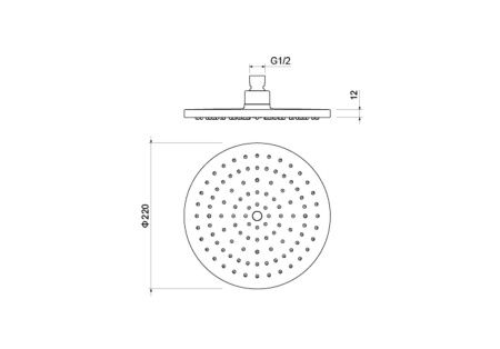 Круглый верхний душ  220*12 мм AQUATEK, матовый черный AQ2086MB Круглый верхний душ  220*12 мм AQUATEK, матовый черный AQ2086MB
