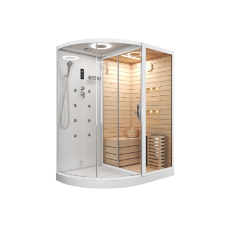 Сауна  LUGANO-R White комбинированная 2в1 Cerutti SPA 1800x1100x2231, артикул CT8346