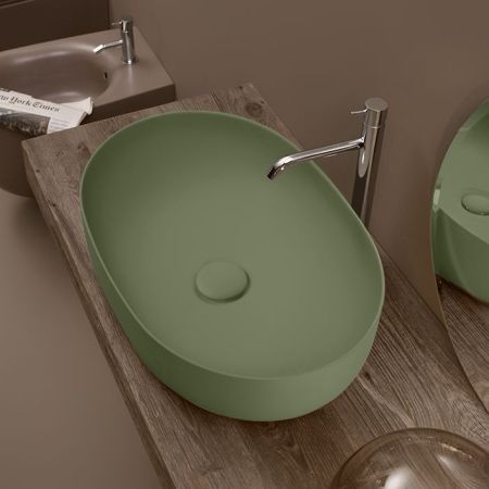 Kerasan Nolita Раковина накладная 60х40 см, без отв под смеситель, цвет Verde, артикул 534311*0