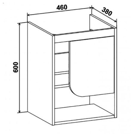 Тумба под раковину Runo Сити 50 4620750028763 подвесная Скандинавский Дуб Белая