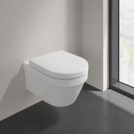 Villeroy&Boch Architectura Комплект Унитаз-подвесной 370*530*330мм+ сиденье с функцией QuickRelease, Softclose,  цвет альпийский белый, артикул 4694HR01