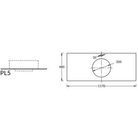 Спец. изделие декоративное для накладных раковин Фондамента 120, серое, артикул PL5.DL500920R\120