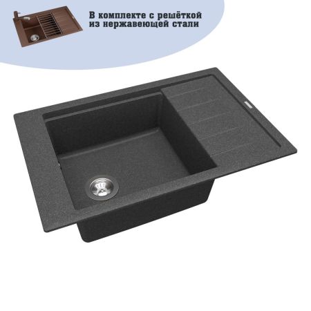 Кухонная мойка Florentina ЛИПСИ 20.275.D0780.102, черный, артикул 20.275.D0780.102