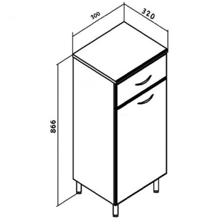 Тумба Runo 30 4620750020996 с бельевой корзиной Белая