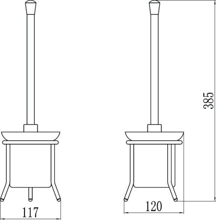 Ершик Savol S-002094, хром, артикул S-002094