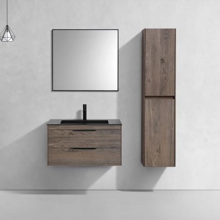 База под раковину Chiara 2D 800 подвесная, 2 выкатных ящика soft-close, R.Oak, артикул VMC-2C2800RO