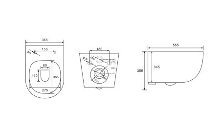 SKANDENBORG RIMLESS
Безободковый подвесной унитаз с горизонтальным выпуском в стену c легкосъемным сиденьем с функцией микролифт в комплекте   
Тип смыва: Каскадный             
Размер : 555*365*355
EWC700-125W, артикул EWC700-125W