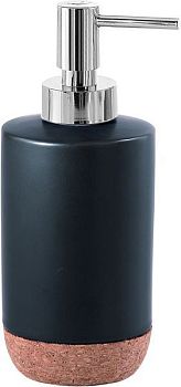 Gedy Ilary, настольный керамический дозатор с пластиковой помпой, цвет хром - черная матовая керамика