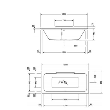 DURAVIT Ножки для ванн и душевых поддонов с боковой длиной> 1000 мм, артикул 790100000000000