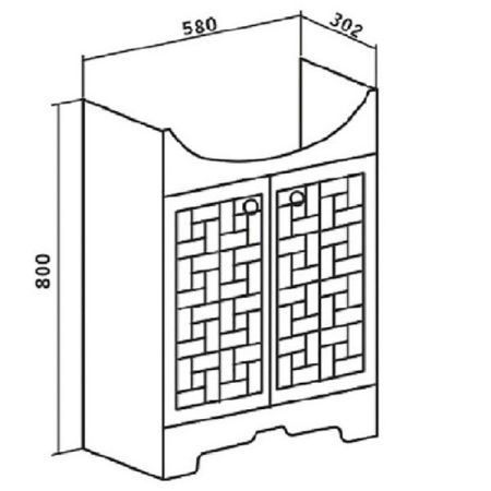 Тумба под раковину Runo Авила 60 4620750023683 Белая