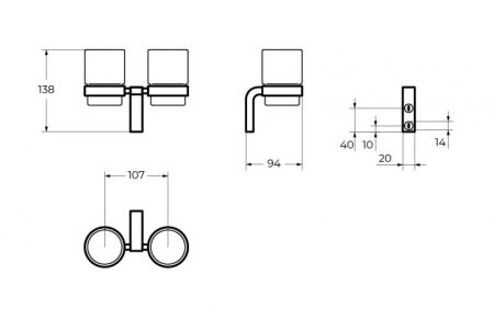 ULTIMA CZR-F-8930A Стакан двойной, артикул CZR-F-8930A