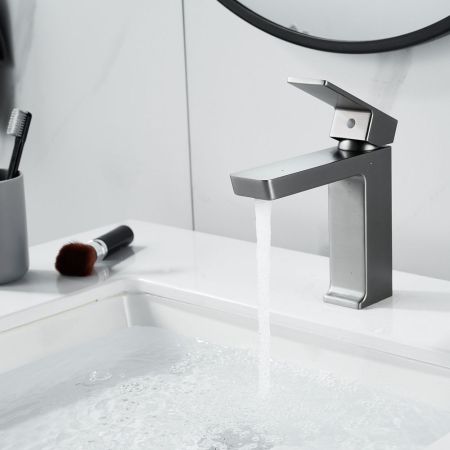 Смеситель для раковины Rose R1801T-1, оружейная сталь