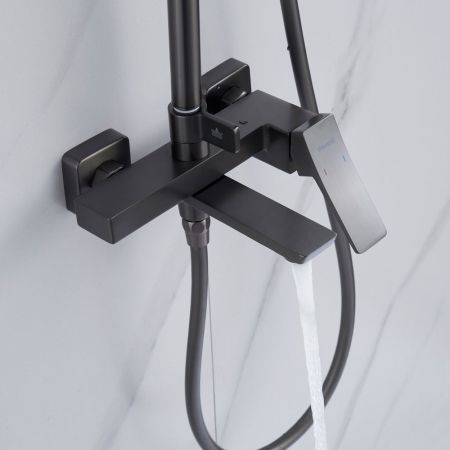 Душевая система Shevanik S4436T, оружейная сталь