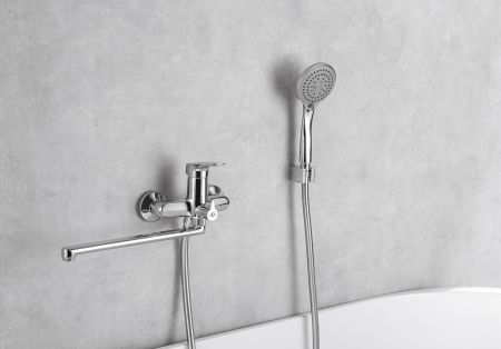 Смеситель для ванны с длинным изливом AQUATEK AQ1042CR ВЕГА, артикул AQ1042CR