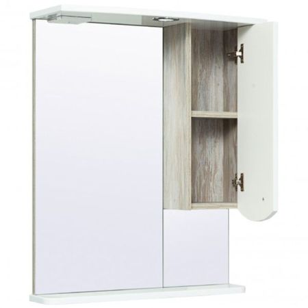 Зеркало со шкафом Runo Аликанте 60 4620750021856 с подсветкой Скандинавский Дуб Белое