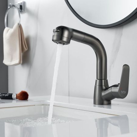 Смеситель для раковины многофункциональный Raffine F291T, оружейная сталь, артикул F291T