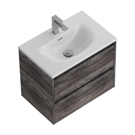 KRAFT 39 База под раковину подвесная с двумя выкатными ящиками, Rovere Tabacco, 600х390x500, KRAFT 39-600/390-2C-SO-RT, артикул KRAFT 39-600/390-2C-SO-RT