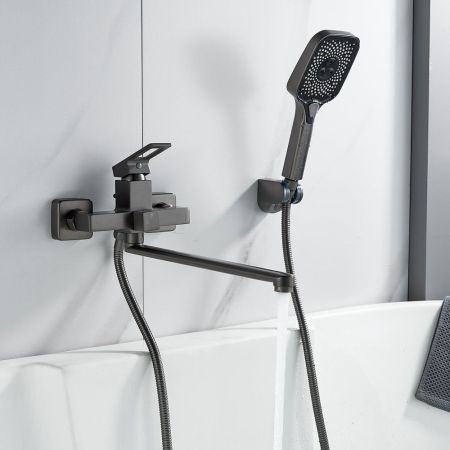 Смеситель для ванны Raffine F2296T, оружейная сталь, артикул F2296T