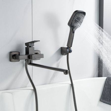 Смеситель для ванны Raffine F2296T, оружейная сталь, артикул F2296T