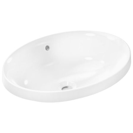 Раковина, Hansgrohe, Xuniva D, ширина, мм-550, глубина, мм-400, высота, мм-175, тип установки-встраиваемый, отверстия для смесителя-отсутствуют, с переливом, материал-керамика, цвет-белый, артикул 60156450