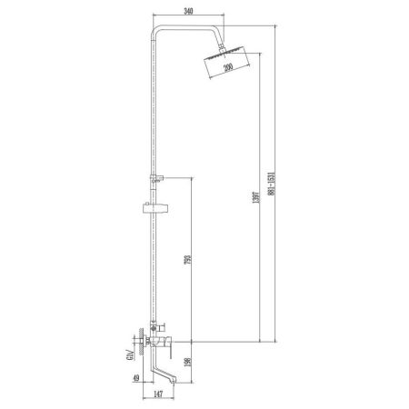 Душевая система Haiba HB24807, сталь, артикул HB24807