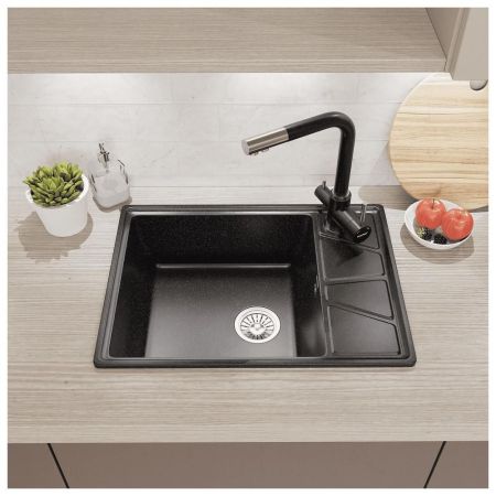 Кухонная мойка GranFest VERTEX 680L, черный, артикул V-680L черный