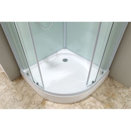 Душевая кабина Black&White Galaxy G8501-90х90 профиль Серебристый хром задняя стенка Белая, артикул 8501900