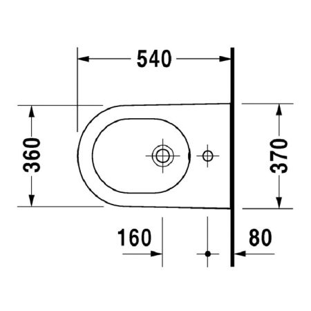 Duravit Биде подвесное 540х370 мм, с 1 отв под смеситель, с креплением,цвет белый, артикул 2271150000