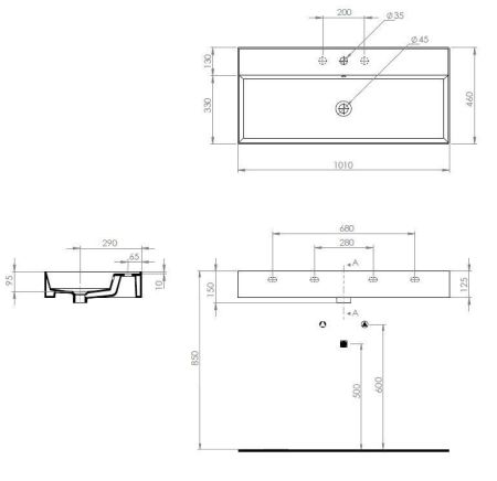 Керамическая раковина TWENTY 100см, артикул TW10011