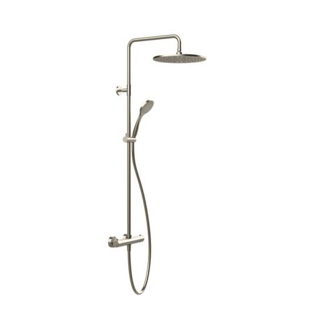 Gessi Emporio Emporio shower Настенный смеситель-термостат, душевая головка, переключатель, штанга, шланг, душ, цвет: Finox Brushed Nickel