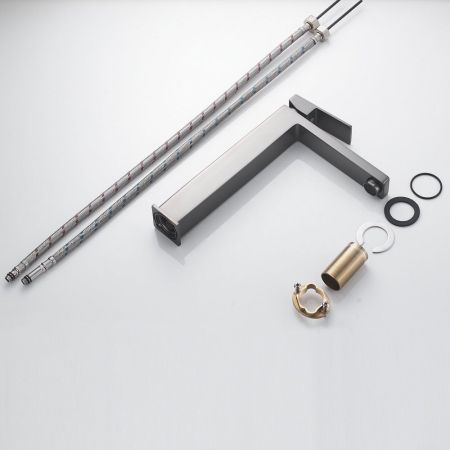 Смеситель для раковины Shevanik S9611T, оружейная сталь, артикул S9611T