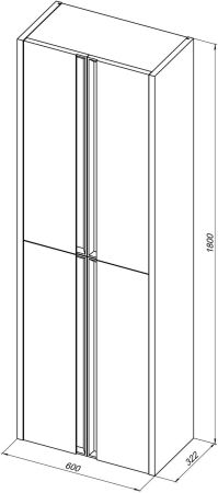 Шкаф-пенал Allen Brau Fantasy 60 1.11008.WM белый матовый, артикул 1.11008.WM