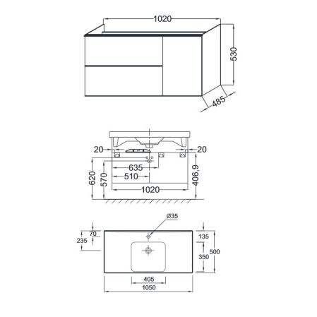Тумба под раковину Jacob Delafon Odeon Up 100 EB891-N18 подвесная Белая, артикул EB891-N18