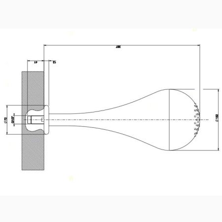 Gessi Goccia Верхний душ для потолочного крепления каплевидной формы, h=387мм, цвет: черный, артикул 33751#299