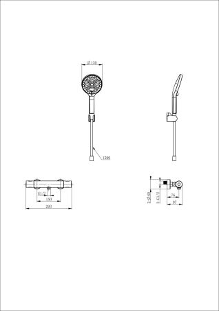 Смеситель для душа с термостатом WONZON & WOGHAND INN1, Брашированное золото (WW-B3013-A-BG), артикул WW-B3013-A-BG